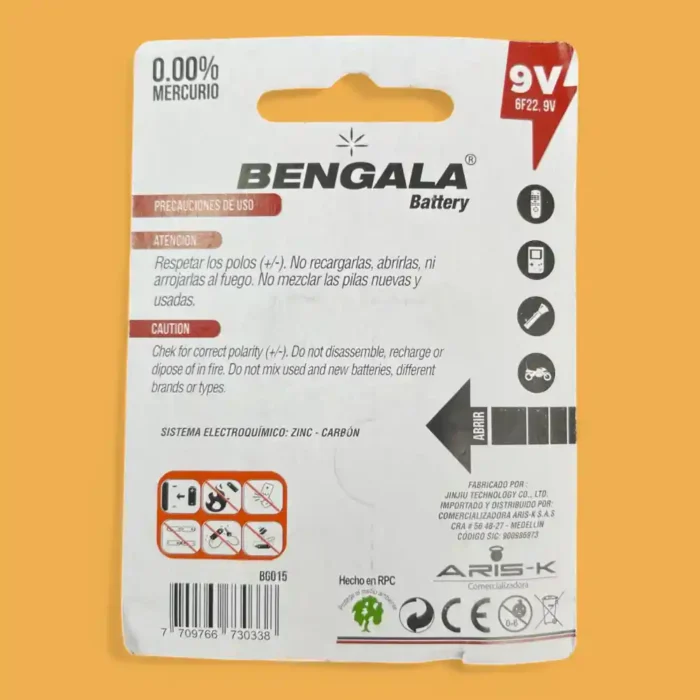 PILA 9V BENGALA BG015 - Imagen 2