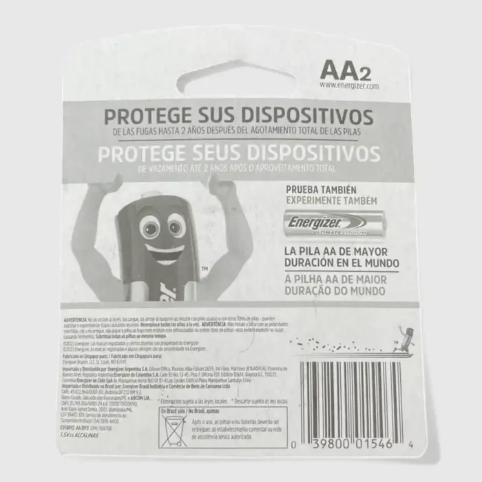 PILA ENERGIZER AA CARTON X 2 - Imagen 2