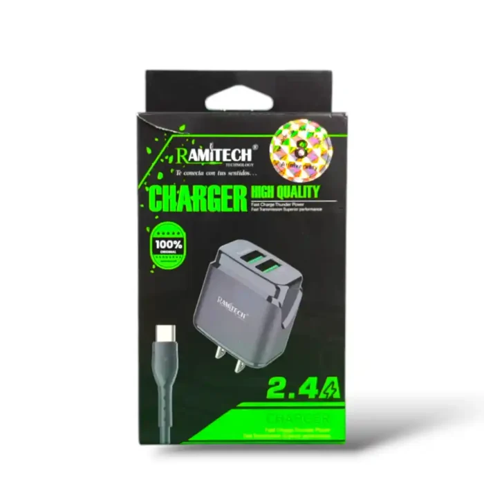 CARGADOR RAMITECH TIPO C RAM-X2 2.4A - Imagen 1
