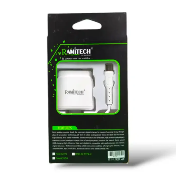 CARGADOR RAMITECH TIPO C RAM-X2 2.4A - Imagen 2