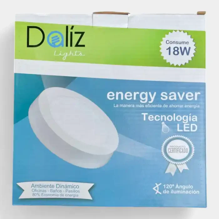 PANEL LED DALIZ 18W SOBREPONER REDONDO 1266 - Imagen 1