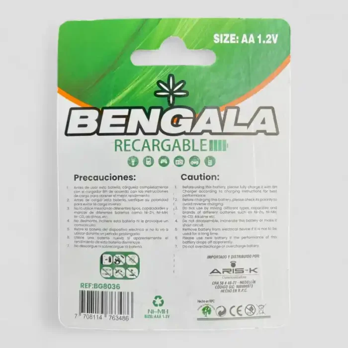 PILA BENGALA AA RECARGABLE BG8036 - Imagen 2