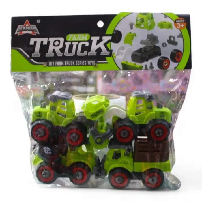 SET CARRO CONTRUCCION MADERA X4 LY028 - Imagen 1