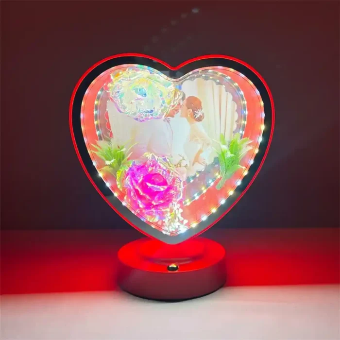 PORTA RETRATO CORAZÓN Y LUCES TX115 - Imagen 1