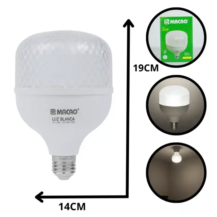 BOMBILLO LED CUBIERTA DE DIAMANTE 50W MACAO MC-ZS-50W - Imagen 1