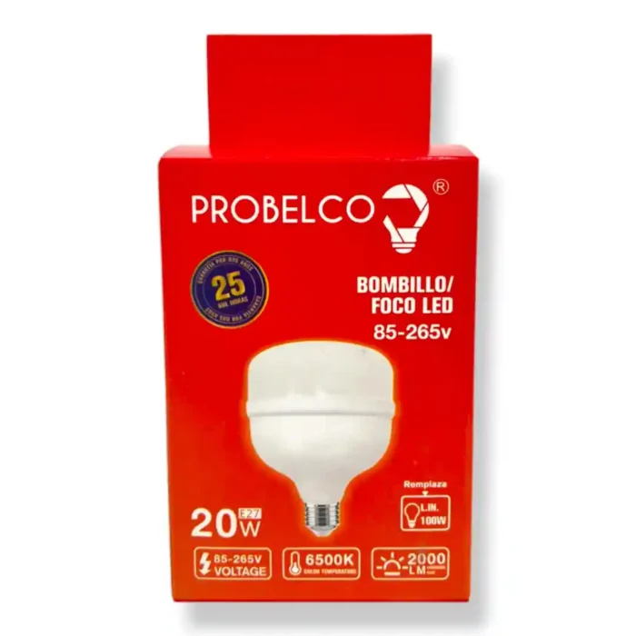 BOMBILLO PROBELCO 20W LED TIPO B (BOX 50) - Imagen 1