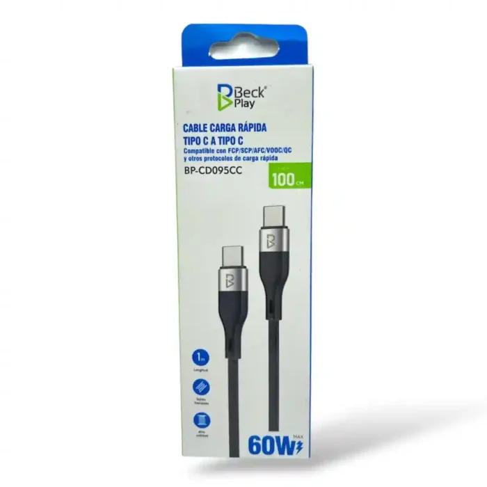 CABLE TIPO C TIPO C BECK PLAY BP-CD095CC - Imagen 1