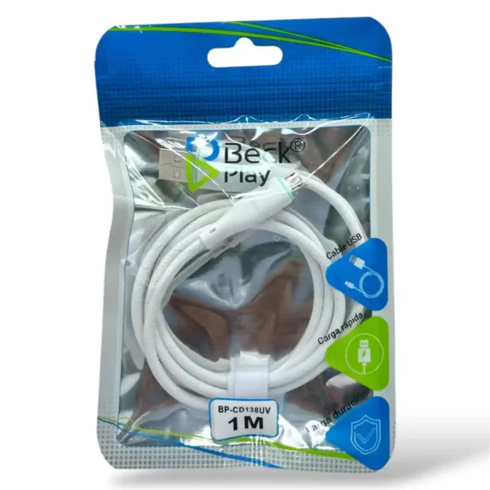 CABLE USB TIPO V8 BECK PLAY BP-CD138UV 1M - Imagen 1