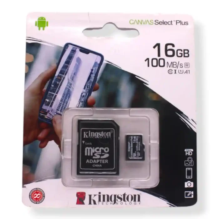MEMORIA MICRO SD 16GB CANVAS KINGSTON SDCS2/16GB - Imagen 1
