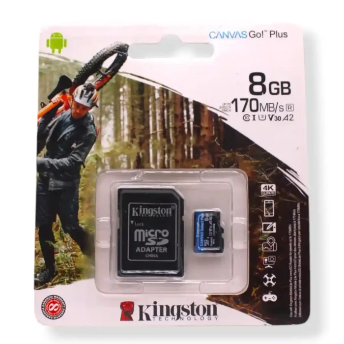 MEMORIA MICRO SD 8GB CANVAS KINGSTON SDCS2/8GB - Imagen 1