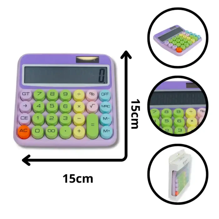 CALCULADORA COLORES PASTEL DX-8866 (BOX X80) - Imagen 1