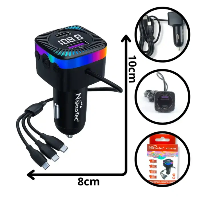 CARGADOR DE CARRO NANOTEC NT-TF704 (BOX X100) - Imagen 1