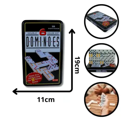 DOMINÓ CAJA METÁLICA DOBLE 6 KE-93 (BOX X24)