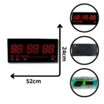 RELOJ DIGITAL DE PARED ROJO JH4622 (BOX X12)