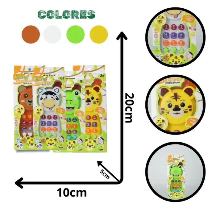 CELULAR INFANTIL ANIMALES B109 B110 B113 B114 - Imagen 1