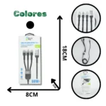 CABLE CARGA RÁPIDA 3 EN 1 BECK PLAY BP-CD128VCI