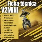 MOTOCROSS GASOLINA V2 MINI 110CC TRANSMISIÓN AUTOMÁTICA RIN 12/10 - Imagen 2