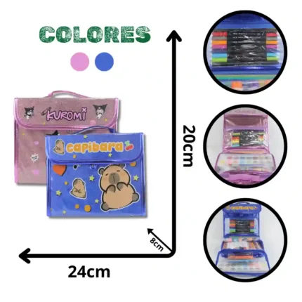 MALETÍN DE ARTE KURUMI Y CAPYBARA TA2-370 TA2-372 123PCS