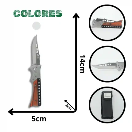 NAVAJA AUTOMÁTICA 9 HUECOS CACHA MADERA AK7075