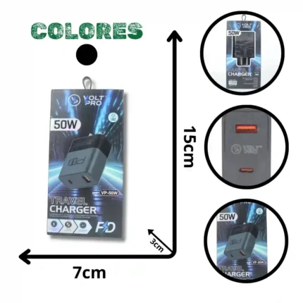 CABEZA TIPO C IPHONE VOLT PRO 50W VP-50W