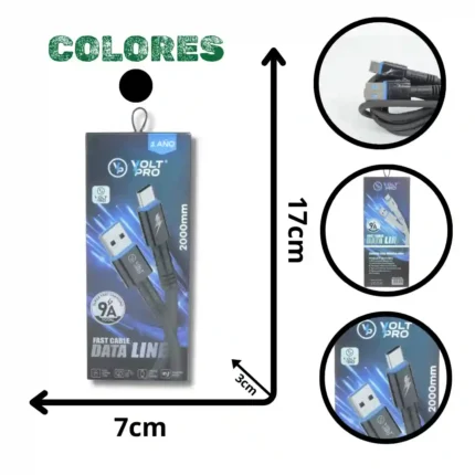 CABLE ACORDONADO VOLTPRO USB TIPO C VP-2M