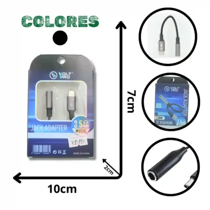 CABLE AUXILIAR TIPO C VOLTPRO VP-PLU JACK ADAPTER
