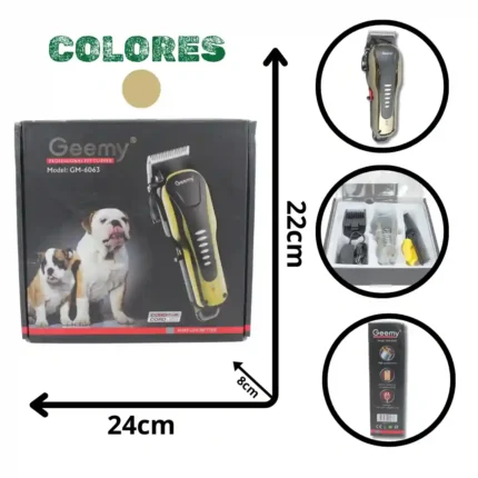 MÁQUINA PELUQUERA MASCOTAS GEEMY GM-6063