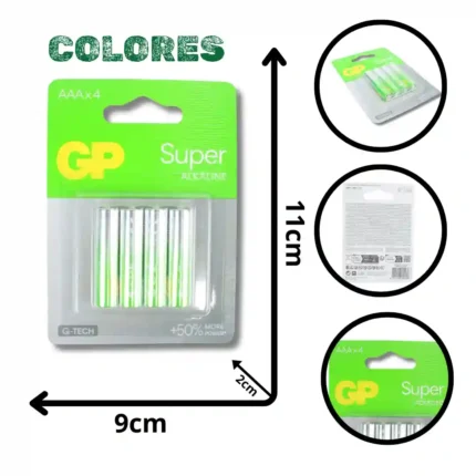 PILA SÚPER ALKALINE GP AAA X4 GP15AETA21-2GSBC4