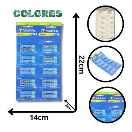 PILA VARTA AAA TIRA X10 PARES 2003-2T20