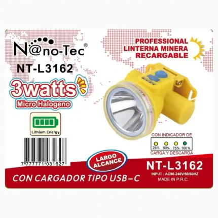 LINTERNA MINERA NANOTEC NT-L3162 (X100)