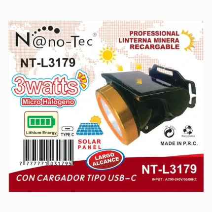 LINTERNA MINERA NANOTEC NT-L3179 (X150)