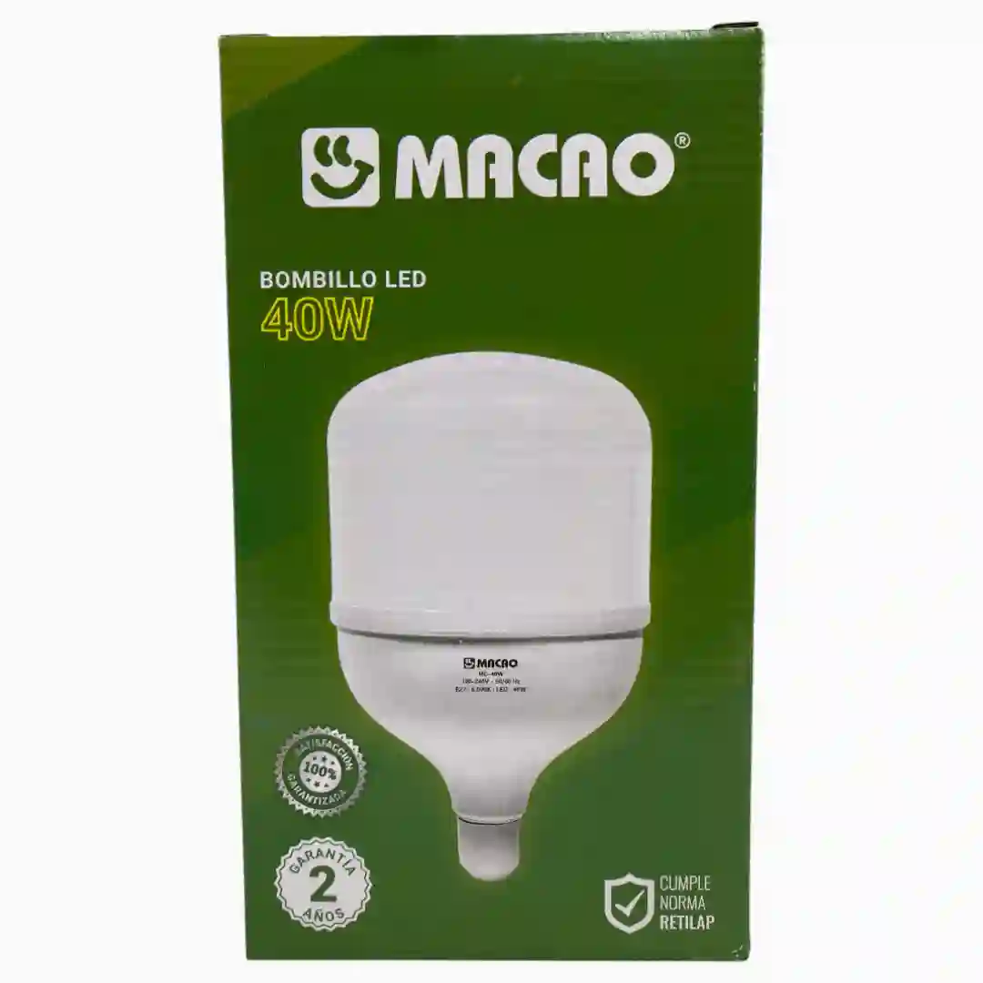 BOMBILLO-MACAO-LED-40W-MC-40W-BOX-X30-01.webp BOMBILLO MACAO LED 40W MC-40W (BOX X30) - Imagen 1