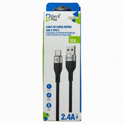 CABLE TIPO USB-C 18W BECK PLAY BP-CD095UC
