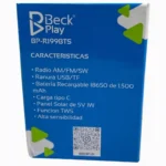 RADIO CON PANEL SOLAR BECK PLAY BP-R199BTS - Imagen 6